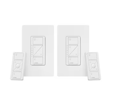 Caseta Smart Dimmer Switch and Remote Kit for Wall and Ceiling Lights, 150-Watt LED Bulbs (P-PKG1W-2PK-WH) (2-Pack)