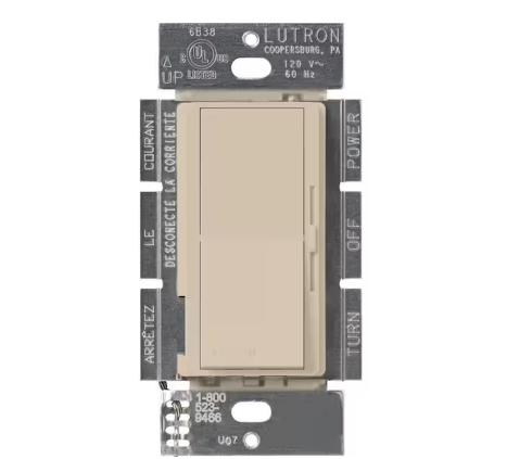 Diva Dimmer Switch for Electronic Low Voltage, 300-Watt/Single-Pole or 3-Way, Taupe (DVSCELV-303P-TP)