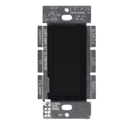 Diva Dimmer Switch for Electronic Low Voltage, 300-Watt/Single-Pole or 3-Way, Midnight (DVSCELV-303P-MN)