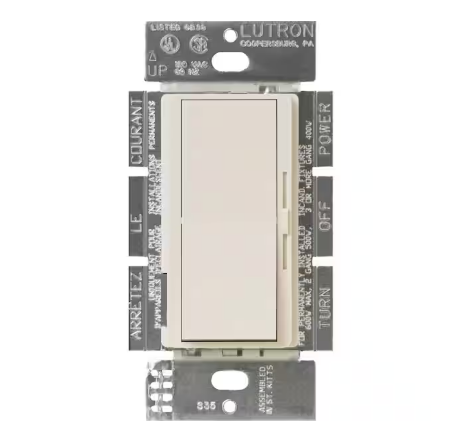 Diva Dimmer Switch for Incandescent and Halogen Bulbs, 1000-Watt/Single Pole or 3-Way, Light Almond (DV-103P-LA)