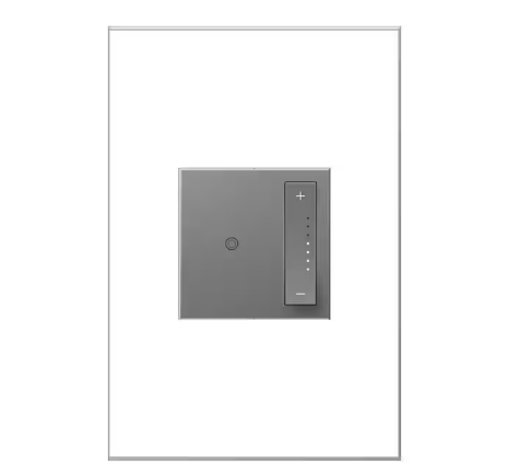 adorne sofTap Single-Pole/3-Way 0-10-Volt Flourecent/LED Dimmer with Microban, Magnesium - 91004632403