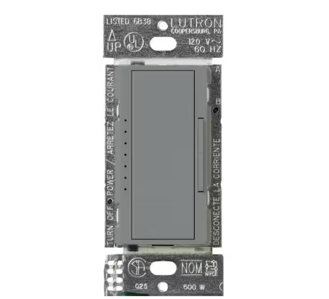 Maestro Dimmer Switch for Incandescent and Halogen Bulbs, 1000-Watt Single-Pole/3-Way/Multi-Location, Gray (MA-1000-GR)