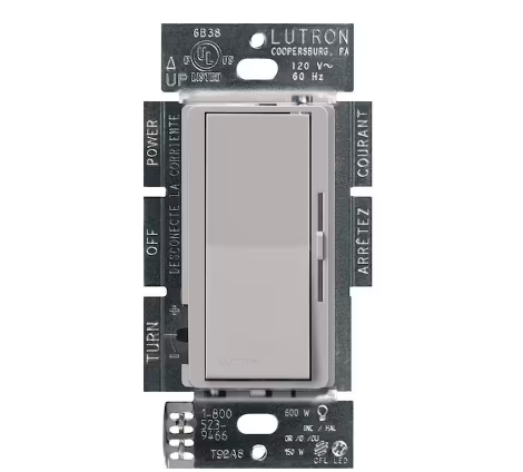 Diva Dimmer Switch for Electronic Low Voltage, 300-Watt/Single-Pole, Gray (DVELV-300P-GR)