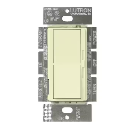 Diva Dimmer Switch for Incandescent and Halogen Bulbs, 1000-Watt/Single Pole or 3-Way, Almond (DV-103P-AL)
