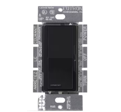 Diva Dimmer Switch for Electronic Low Voltage, 300-Watt/Single-Pole or 3-Way, Black (DVELV-303P-BL)