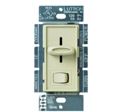 Skylark Dimmer Switch, with Preset, 1000-Watt Incandescent/Single-Pole or 3-Way, Ivory (S-103P-IV) - 91000521529