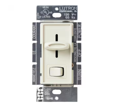 Skylark Dimmer Switch, with Preset, 1000-Watt Incandescent/Single-Pole or 3-Way, Almond (S-103P-AL)