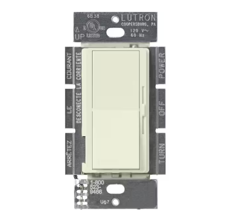 Diva Dimmer Switch for Electronic Low Voltage, 300-Watt/Single-Pole or 3-Way, Biscuit (DVSCELV-303P-BI)