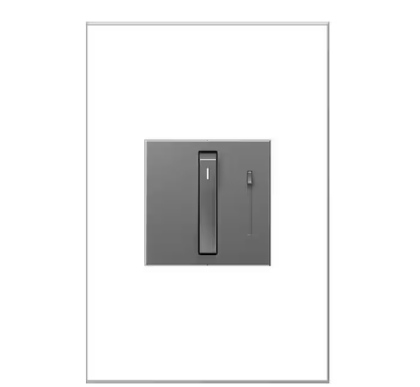 adorne Whisper Tru-Universal 700W Single-Pole/3-Way LED/Halogen/MLV/Fluorescent/ELV/CFL Dimmer with Microban, Magnesium - 91004632518