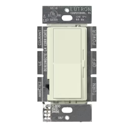 Diva Dimmer Switch for Incandescent and Halogen Bulbs, 1000-Watt/Single Pole, Biscuit (DVSC-10P-BI)