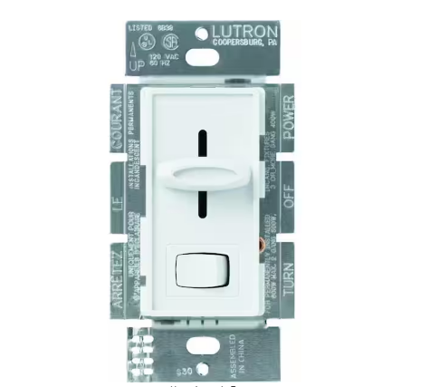 Skylark Dimmer Switch for Electronic Low-Voltage, 300-Watt Incandescent/Single-Pole or 3-Way, White (SELV-303P-WH)