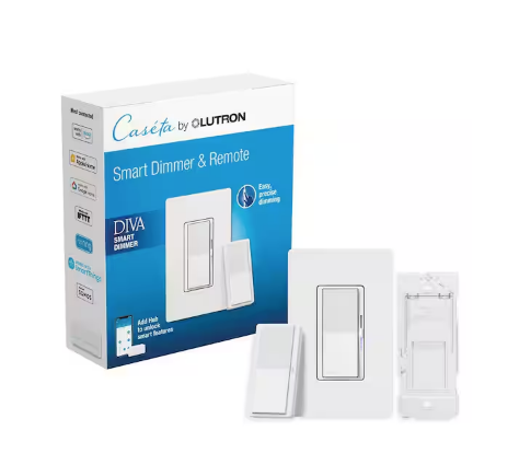 Diva Smart Dimmer Switch 3-Way Kit with Pico Paddle Remote, 150-Watt LED, White - 91010107836