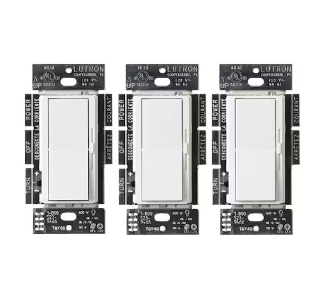 Diva LED+ Dimmer Switch for Dimmable LED Bulbs, 150-Watt/Single-Pole or 3-Way, White (DVCL-153PR-3-WH) (3-Pack)