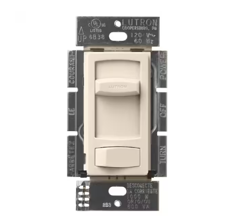 Skylark Contour Dimmer Switch with Preset for Incandescent Bulbs, 1000W/Single-Pole or 3-Way, Light Almond (CT-103P-LA)