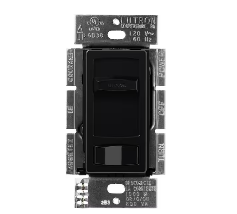 Skylark Contour Dimmer Switch with Preset for Incandescent Bulbs, 1000-Watt/Single-Pole or 3-Way, Black (CT-103P-BL)