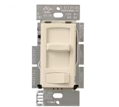 Skylark Contour Dimmer Switch for Electronic Low-Voltage, 300-Watt/Single-Pole or 3-Way, Light Almond (CTELV-303P-LA)