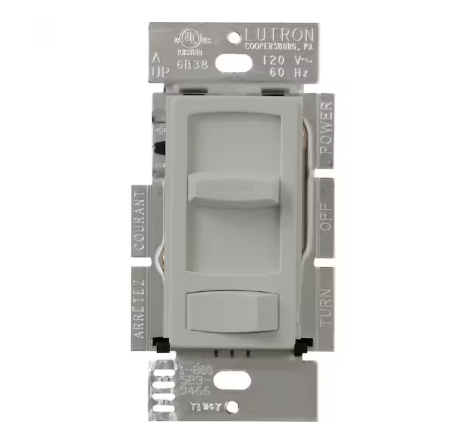 Skylark Contour Dimmer Switch for Electronic Low-Voltage, 300-Watt/Single-Pole or 3-Way, Gray (CTELV-303P-GR)