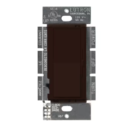 Diva Dimmer Switch for Incandescent and Halogen Bulbs, 1000-Watt/Single Pole, Brown (DV-10P-BR)