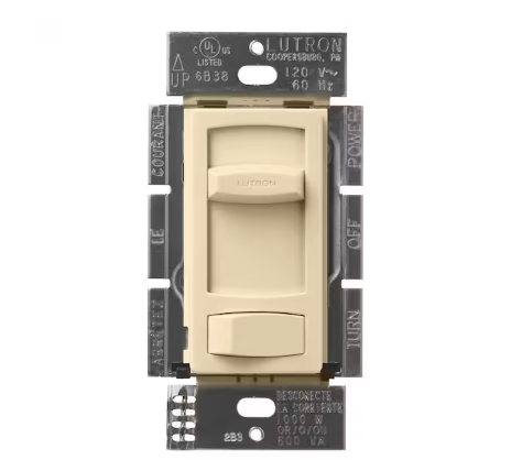 Skylark Contour Dimmer Switch with Preset for Incandescent Bulbs, 1000-Watt/Single-Pole or 3-Way, Ivory (CT-103P-IV)