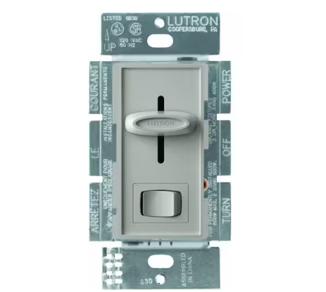 Skylark Dimmer Switch for Electronic Low-Voltage, 300-Watt Incandescent/Single-Pole, Gray (SELV-300P-GR)