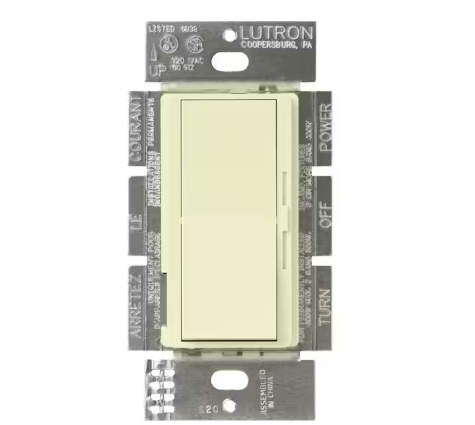 Diva Dimmer Switch for Magnetic Low Voltage, 450-Watt/Single-Pole or 3-Way, Almond (DVLV-603P-AL)