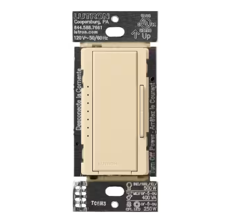 Maestro PRO LED+ Tap Dimmer Switch for 250W LED, 500W ELV, 400W MLV, Single Pole/Multi-Location, Ivory (MA-PRO-IV) - 91011224811