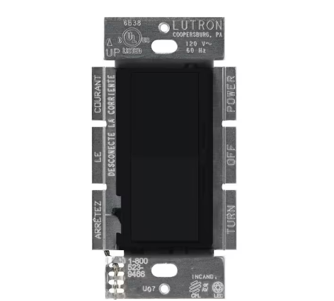 Diva LED+ Dimmer Switch for Dimmable LED Bulbs, 250-Watt/Single-Pole or 3-Way, Midnight (DVSCCL-253P-MN)