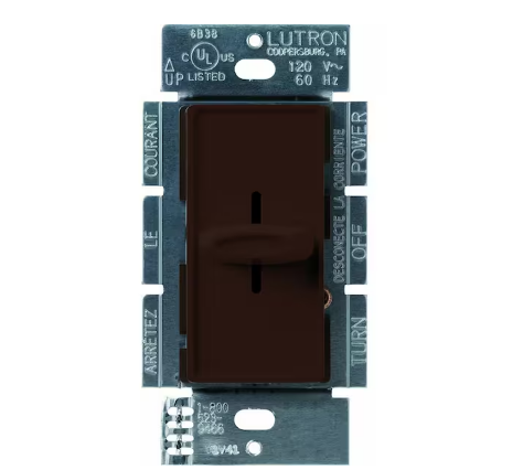 Skylark Dimmer Switch, Slide-to-Off, 1000-Watt Incandescent/Single-Pole, Brown (S-1000-BR)