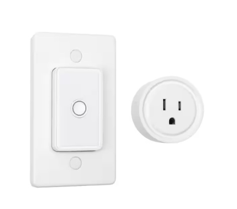 Push Button Wireless Remote Control Light Switch, White - 91008470849