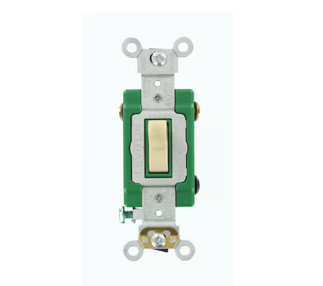 30 Amp Industrial Grade Heavy Duty 3-Way Toggle Switch, Ivory