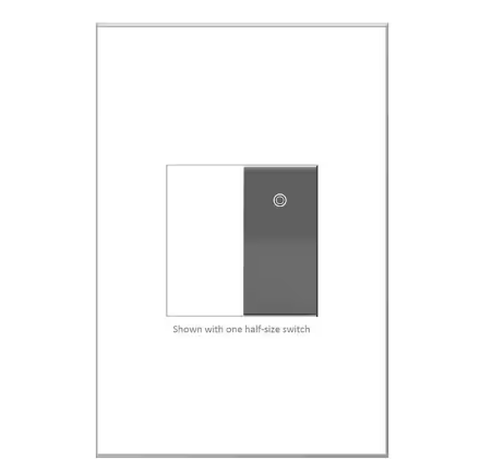 adorne Paddle 15 Amp 277-Volt Single Pole/3-Way Half Size Rocker Light Switch with Microban, Magnesium - 91004633507