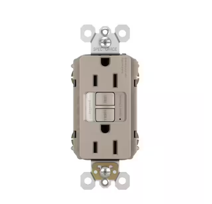 radiant 15 Amp 125-Volt Tamper Resistant Self-Test GFCI Duplex Outlet with Night Light, Nickel