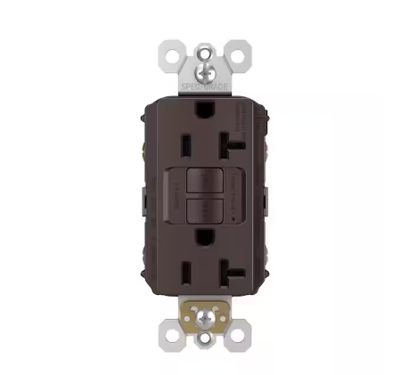 radiant 20 Amp 125-Volt Tamper Resistant Self-Test GFCI Duplex Outlet, Dark Bronze