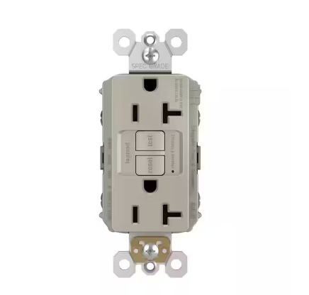radiant 20 Amp 125-Volt Tamper Resistant Self-Test GFCI Duplex Outlet, Nickel