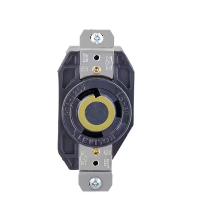 30 Amp 125-Volt 3-Wire Locking Single Outlet, Black - 9248136