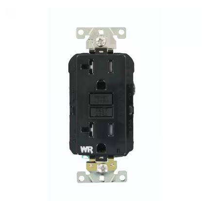 20 Amp SmartlockPro Industrial Grade Heavy Duty Weather/Tamper Resistant GFCI Outlet, Black