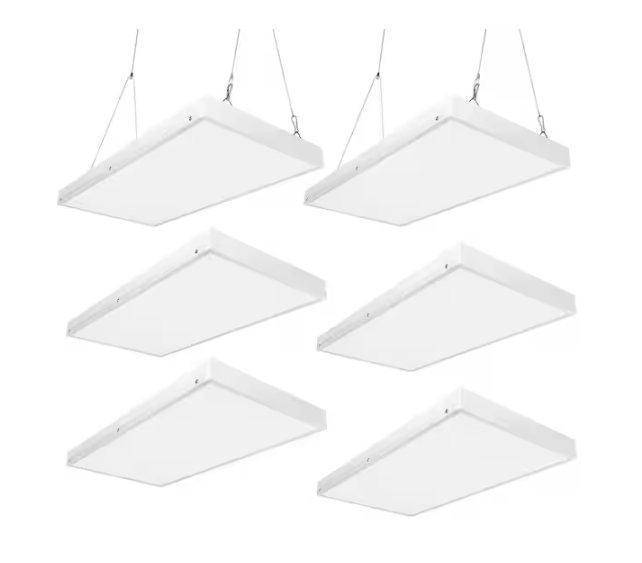 2 ft. 400-Watt Equivalent Integrated LED White High Bay Light 120-Volt to 277-Volt 16000 Lumens 5000K Daylight (6-Pack) - 91010608769