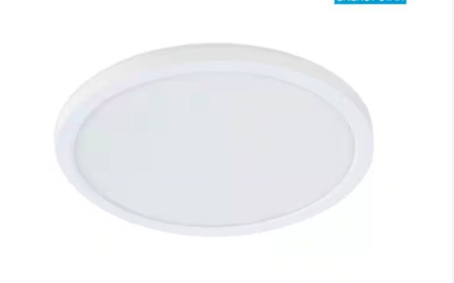 7.5 in. 10.5-Watt Title 24 Dimmable White Integrated LED Round Flat Panel Ceiling Flush Mount with Color Change CCT - 91004120302