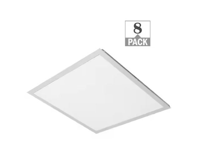 2 ft. x 2 ft. 100-Watt Equivalent Back-Lit Integrated LED White Troffer Adjust Lumen Levels 3500K 4000K 5000K (8-Pack) - 91010854268