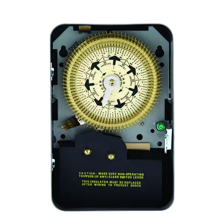 T2000 Series 20 Amp 7-Day Compact Mechanical Time Switch with Indoor Enclosure - Gray - 91001264347