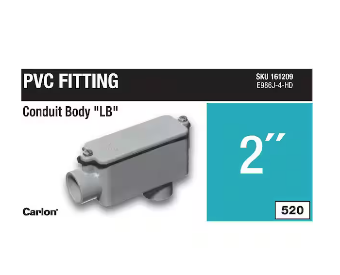 2 in. Sch. 40 and 80 PVC Type-LB Conduit Body - 9161209