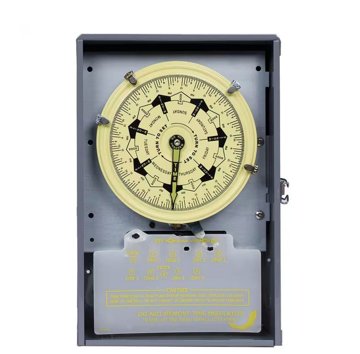 T7000B Series 40 Amp 7-Day Mechanical Time Switch with Indoor Enclosure - Gray - 91001264354