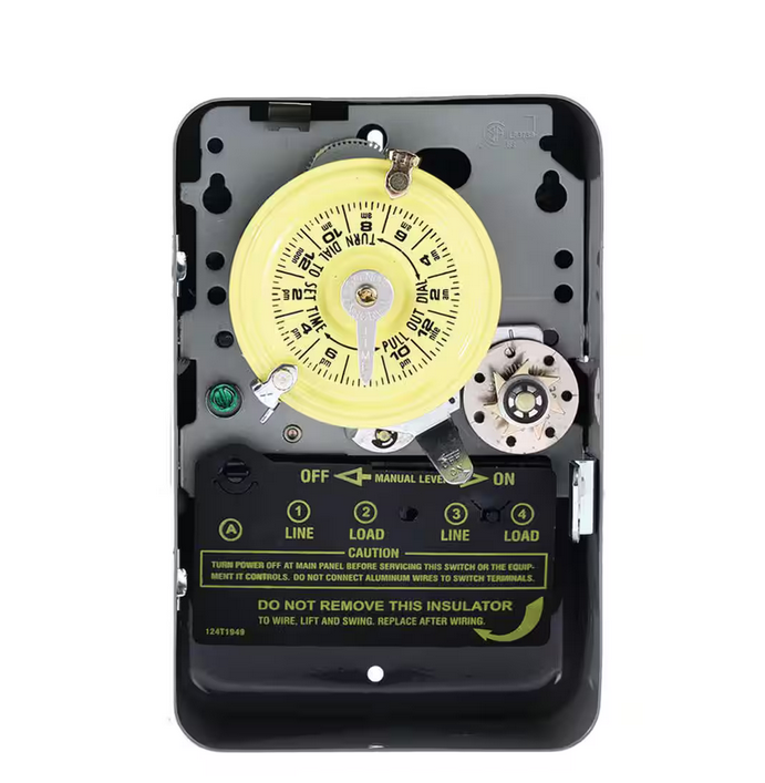 T170 Series 40 Amp 24-Hour Mechanical Time Switch with Skipper and Indoor Enclosure - Gray - 91001264331