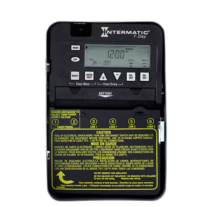 30 Amp 7-Day 2xSPST 2-Circuit Electronic Time Switch