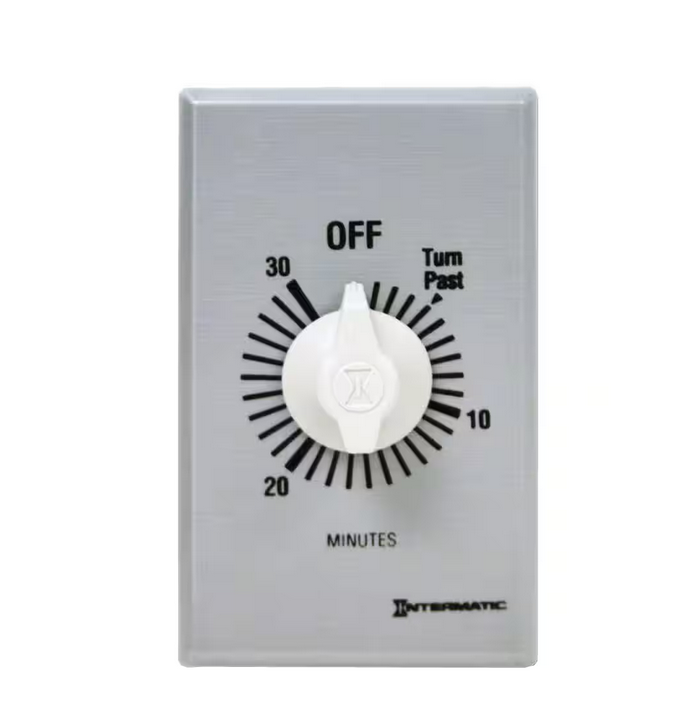 20 Amp 30-Minute Indoor In-Wall Spring Wound Timer, Gray - 91004087571