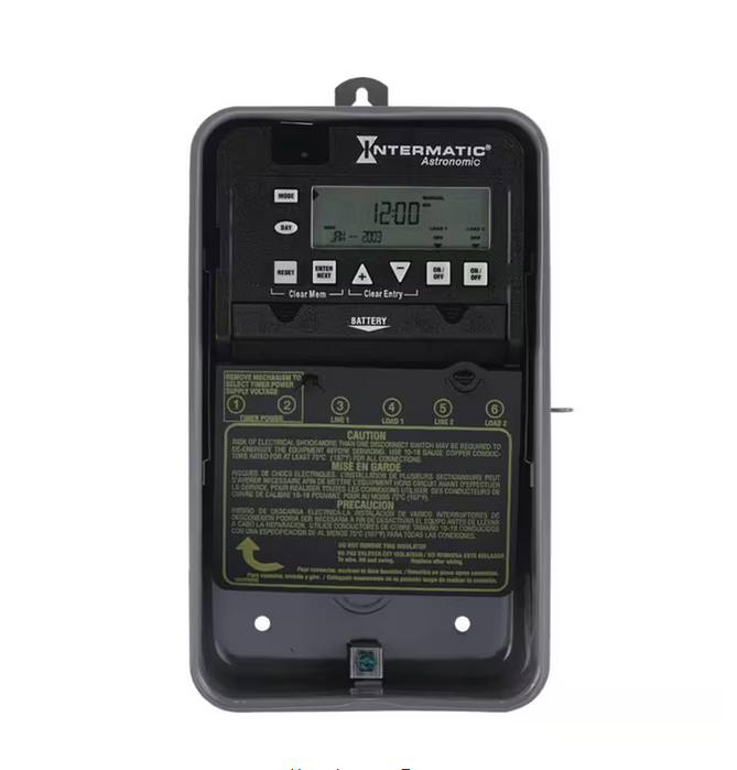 30 Amp 7-Day 2xSPST 2-Circuit Astronomic Time Switch