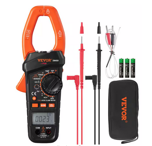 1000 Amp Digital Clamp Meter T-RMS 6000 Counts Clamp Multi-meter Tester for Home Industry Voltage Resistance Maintenance - 91010024673