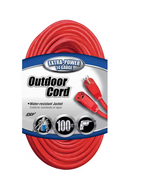 100 ft. 14/3-Gauge SJTW White Outdoor Medium-Duty Extension Cord - 91004784620