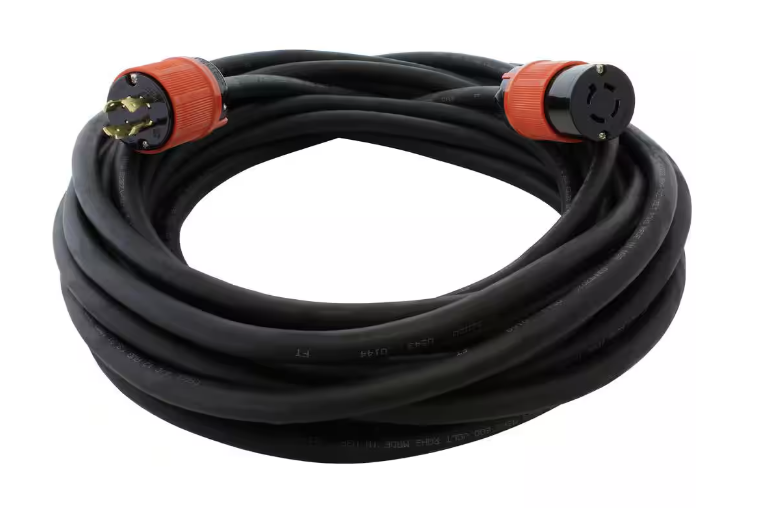 100 ft. SOOW 12/4 NEMA L15-20 20 Amp 3-Phase 250-Volt Industrial Rubber Extension Cord - 91008300803