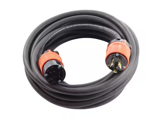 100 ft.SOOW 12/3 NEMA L6-20 20A 250-Volt Indoor/Outdoor Black Rubber Extension Cord - 91011399792